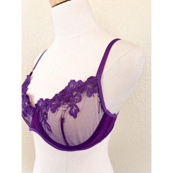 Purple Unlined Underwire Bra Large - Picture 2 of 4